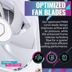 Alternative view of Cooler Master MasterLiquid 360L Core White 360mm Close-Loop AIO Liquid Cooler ARGB Sync, Gen S Coldplate Pump, 120mm PWM, CryoFuze 14W/Mk