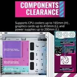Cooler Master MasterBox 520 Mesh White Airflow ATX Mid-Tower PC Case Mesh Front Panel, Tempered Glass Panel, Gen2 Type-C 7 Cooler Master MasterBox 520 Mesh White Airflow ATX Mid-Tower PC Case Mesh Front Panel, Tempered Glass Panel, Gen2 Type-C - Image 3