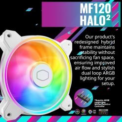 Cooler Master Hyper 212 Halo White CPU Air Cooler 120 Halo² Fan, Dual Loop ARGB, Aluminum Top Cover, 4 Copper Heat Pipes - Image 4