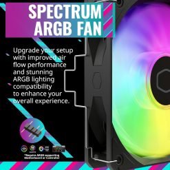 Alternative view of Cooler Master Hyper 212 Spectrum V3 CPU Air Cooler ARGB Sync 120mm PWM Fan, 4 Copper Direct Contact Heat Pipes