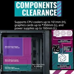 Cooler Master CMP 520 ARGB ATX PC Case 3 Fans Included Mid-Tower Asymmetrical Crystal Front Panel Design, Mesh Front Panel, Tempered Glass Panel 7 Cooler Master CMP 520 ARGB ATX PC Case 3 Fans Included Mid-Tower Asymmetrical Crystal Front Panel Design, Mesh Front Panel, Tempered Glass Panel - Image 3