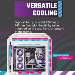 Alternative view of Cooler Master Cosmos C700M White E-ATX Full-Tower PC Case Curved Tempered Glass Panel, Riser Cable, Flexible Interior Layout, Diverse Liquid Cooling