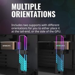 Cooler Master MasterAccessory ARGB GPU Support Bracket Edge-Lit ARGB Tempered Glass, Universal GPU Bracket, Multiple Orientations 9 Cooler Master MasterAccessory ARGB GPU Support Bracket