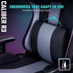 Cooler Master Caliber R3 Gaming Chair Comfy Ergonomic 360° Swivel Reclining High Back Chairs with Armrest Backrest Headrest Lumbar Support PU Leather - Image 5