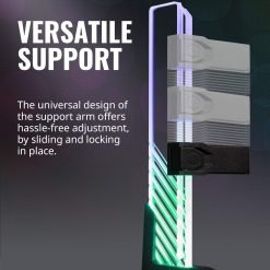 Cooler Master MasterAccessory ARGB GPU Support Bracket Edge-Lit ARGB Tempered Glass, Universal GPU Bracket, Multiple Orientations 8 Cooler Master MasterAccessory ARGB GPU Support Bracket Edge-Lit ARGB Tempered Glass, Universal GPU Bracket, Multiple Orientations - Image 4