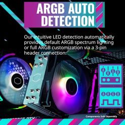 Cooler Master Hyper 212 Spectrum V3 CPU Air Cooler ARGB Sync 120mm PWM Fan, 4 Copper Direct Contact Heat Pipes 9 Cooler Master Hyper 212 Spectrum V3
