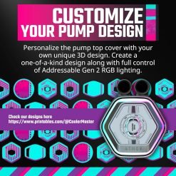 Cooler Master MasterLiquid 360 Atmos ARGB Close-Loop AIO Liquid Cooler Customize Pump, SickleFlow Edge PWM Fans, 360mm Radiator, CryoFuze 7 Cooler Master MasterLiquid 360 Atmos ARGB Close-Loop AIO Liquid Cooler Customize Pump, SickleFlow Edge PWM Fans, 360mm Radiator, CryoFuze - Image 3