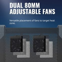 Cooler Master Notepal U2 Plus V2 Laptop Cooling Stand Dual 80mm Moveable Fans Polyester Fiber Dacron and Aluminum Material 8 Cooler Master Notepal U2 Plus V2 Laptop Cooling Stand Dual 80mm Moveable Fans Polyester Fiber Dacron and Aluminum Material - Image 4