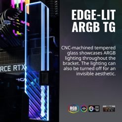 Cooler Master MasterAccessory ARGB GPU Support Bracket Edge-Lit ARGB Tempered Glass, Universal GPU Bracket, Multiple Orientations 7 Cooler Master MasterAccessory ARGB GPU Support Bracket Edge-Lit ARGB Tempered Glass, Universal GPU Bracket, Multiple Orientations - Image 3