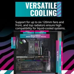 Cooler Master CMP 520 ARGB ATX PC Case 3 Fans Included Mid-Tower Asymmetrical Crystal Front Panel Design, Mesh Front Panel, Tempered Glass Panel 8 Cooler Master CMP 520 ARGB ATX PC Case 3 Fans Included Mid-Tower Asymmetrical Crystal Front Panel Design, Mesh Front Panel, Tempered Glass Panel - Image 4