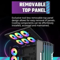 Cooler Master HAF 700 EVO White PC Case Full-Tower E-ATX 5 x Pre-Installed Fans, Rotatable Radiator Brackets, LCD Real-Time Display, ARGB Edge-Lit Blades 12 Cooler Master HAF 700 EVO White PC Case Full-Tower E-ATX 5 x Pre-Installed Fans, Rotatable Radiator Brackets, LCD Real-Time Display, ARGB Edge-Lit Blades - Image 5