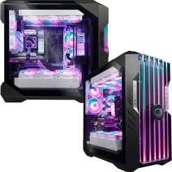 Alternative view of Cooler Master HAF 700 EVO PC Case Full-Tower E-ATX 5 x Pre-Installed Fans, Rotatable Radiator Brackets, LCD Real-Time Display, ARGB Edge-Lit Blades