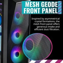 Cooler Master CMP 520 ARGB ATX PC Case 3 Fans Included Mid-Tower Asymmetrical Crystal Front Panel Design, Mesh Front Panel, Tempered Glass Panel 9 Cooler Master CMP 520