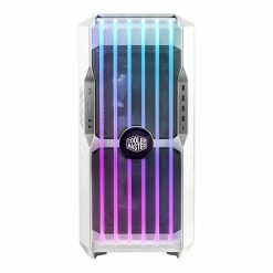 Alternative view of Cooler Master HAF 700 EVO White PC Case Full-Tower E-ATX 5 x Pre-Installed Fans, Rotatable Radiator Brackets, LCD Real-Time Display, ARGB Edge-Lit Blades