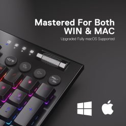 Redragon K618 HORUS PRO 3-Mode Wireless RGB Mechanical Keyboard, BT/2.4Ghz/Wired Low Profile Gaming Keyboard w/Ultra-Thin Design, Dedicated Media Control & Linear Red Switch 8 Redragon K618 HORUS PRO 3-Mode Wireless RGB Mechanical Keyboard, BT/2.4Ghz/Wired Low Profile Gaming Keyboard w/Ultra-Thin Design, Dedicated Media Control & Linear Red Switch - Image 4
