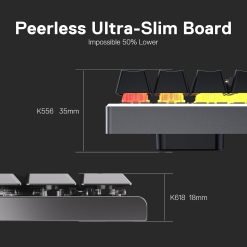 Alternative view of Redragon K618 HORUS PRO 3-Mode Wireless RGB Mechanical Keyboard, BT/2.4Ghz/Wired Low Profile Gaming Keyboard w/Ultra-Thin Design, Dedicated Media Control & Linear Red Switch
