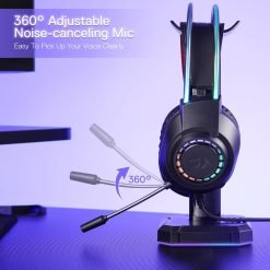 Alternative view of Redragon H231 SCREAM Wired Gaming Headset with Stereo Surround Sound and 40mm Drivers, Leather Foam Ear Pads, Noise-canceling Microphone Works with PC/PS4/5/NS/Xbox-one, Black