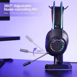 Alternative view of Redragon H231 SCREAM Wired Gaming Headset with Stereo Surround Sound and 40mm Drivers, Leather Foam Ear Pads, Noise-canceling Microphone Works with PC/PS4/5/NS/Xbox-one, Black