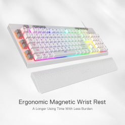 Alternative view of Redragon K512 White RGB Backlit Membrane Gaming Keyboard with Multimedia Keys, Linear Mechanical-Feel Switch, 6 Extra On-Board Macro Keys Detachable Wrist Rest