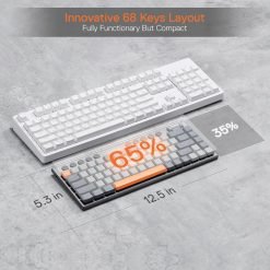 Redragon K609 HORUS SE 65% Wireless RGB Mechanical Keyboard, BT/2.4Ghz/Wired Tri-Mode Ultra-Thin Low Profile Gaming Keyboard, On-Board Macros, Linear Red Switch - Image 3