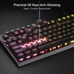 Alternative view of Redragon K513 RGB Membrane Gaming Keyboard Standard 104 Keys Linear Mechanical-Feel Keyboard 5 Extra On-Board Macro G Keys, Dedicated Media Control