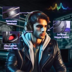 Alternative view of Redragon H231W SCREAM Wired Gaming Headset with Stereo Surround Sound and 40mm Drivers, Leather Foam Ear Pads, Noise-canceling Microphone Works with PC/PS4/5/NS/Xbox-one