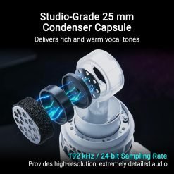 ASUS ROG Carnyx USB RGB Gaming Microphone 192kHz/24-bit, Cardioid, high-Pass Filter, Built-in pop Filter, Metal Shock Mount, one-Touch Mute 9 ASUS ROG Carnyx