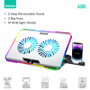 Amaze A505 Laptop Dual fans RGB Cooling Stand with Phone Holder 10 RGB Light modes 5 Amaze A505