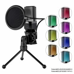 Alternative view of Redragon GM212 Adne Streaming Microphone RGB with Pop Filter, Type-C Connection