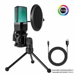 Redragon GM212 Adne Streaming Microphone RGB with Pop Filter, Type-C Connection - Image 4