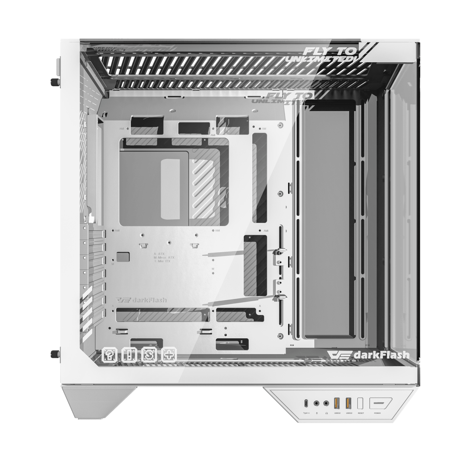 Buy Darkflash DY470 ATX PC Case Three-side glass panel designed Support ...