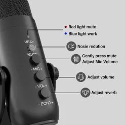 Alternative view of Jmary MC-PW8 USB Professional Microphone for Podcasting, Gaming, Streaming, Recordings With Noise Reduction