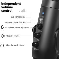 Jmary MC-PW8 USB Professional Microphone for Podcasting, Gaming, Streaming, Recordings With Noise Reduction 6 Jmary MC-PW8 USB Professional Microphone for Podcasting, Gaming, Streaming, Recordings With Noise Reduction - Image 3