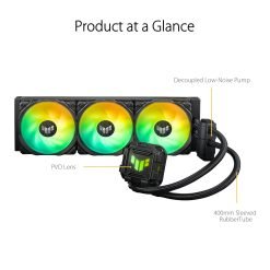 ASUS TUF Gaming LC II 360 ARGB All-in-One Liquid CPU Cooler with Aura Sync, 3X TUF Gaming 120mm ARGB Radiator Fans, Reinforced Tubing 9 ASUS TUF Gaming LC II 360 ARGB