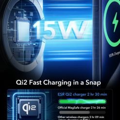 ESR Qi2 3-in-1 Watch Wireless Charging Set (HaloLock) with 15W Qi2 fast charging for iPhone, magnetic wireless charging for AirPods, and removable 5W made for Apple Watch - Image 4