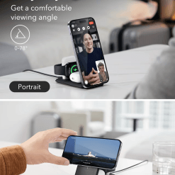 Alternative view of ESR HaloLock™ 3-in-1 Travel Wireless Charging Set for iPhone 15 for Apple Watch Adjustable Stand Wireless Charging for AirPods
