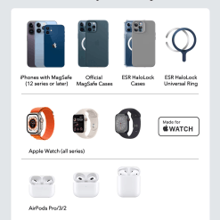 ESR HaloLock™ 3-in-1 Travel Wireless Charging Set for iPhone 15 for Apple Watch Adjustable Stand Wireless Charging for AirPods - Image 3