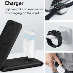 ESR HaloLock™ 3-in-1 Travel Wireless Charging Set for iPhone 15 for Apple Watch Adjustable Stand Wireless Charging for AirPods - Image 4
