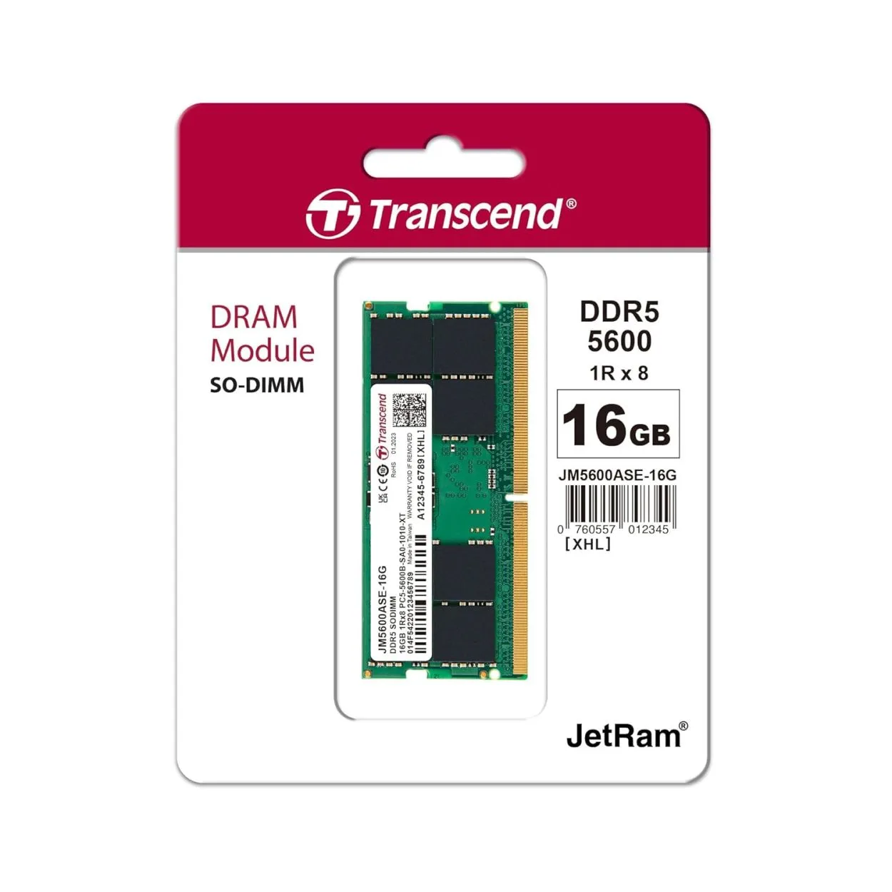 Transcend 16GB DDR5 5600mhz Laptop RAM Unbuffered SO-DIMM Memory Module 2 Transcend 16GB DDR5 5600mhz Laptop RAM Unbuffered SO-DIMM Memory Module - Image 2