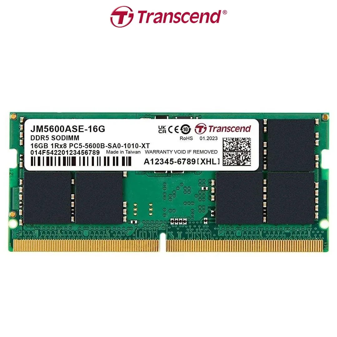 Transcend 16GB DDR5 5600mhz Laptop RAM Unbuffered SO-DIMM Memory Module 1 Transcend 16GB DDR5 5600mhz