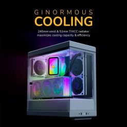 HYTE Thicc Q60 280mm Digital CPU Liquid Cooling System with 5” Ultra slim HD Display with 42 Pixel qRGB LEDs – High-Performance Dual Pumps and 240x52mm Radiator 10 HYTE Thicc Q60 280mm Digital CPU Liquid Cooling System with 5” Ultra slim HD Display with 42 Pixel qRGB LEDs – High-Performance Dual Pumps and 240x52mm Radiator - Image 5