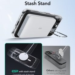 ESR iPhone 16 Pro Max Classic Hybrid Case with Stash Stand with HaloLock featuring military-grade protection and a built-in kickstand for stable viewing 9 ESR iPhone 16 Pro Classic Hybrid Case with Stash Stand