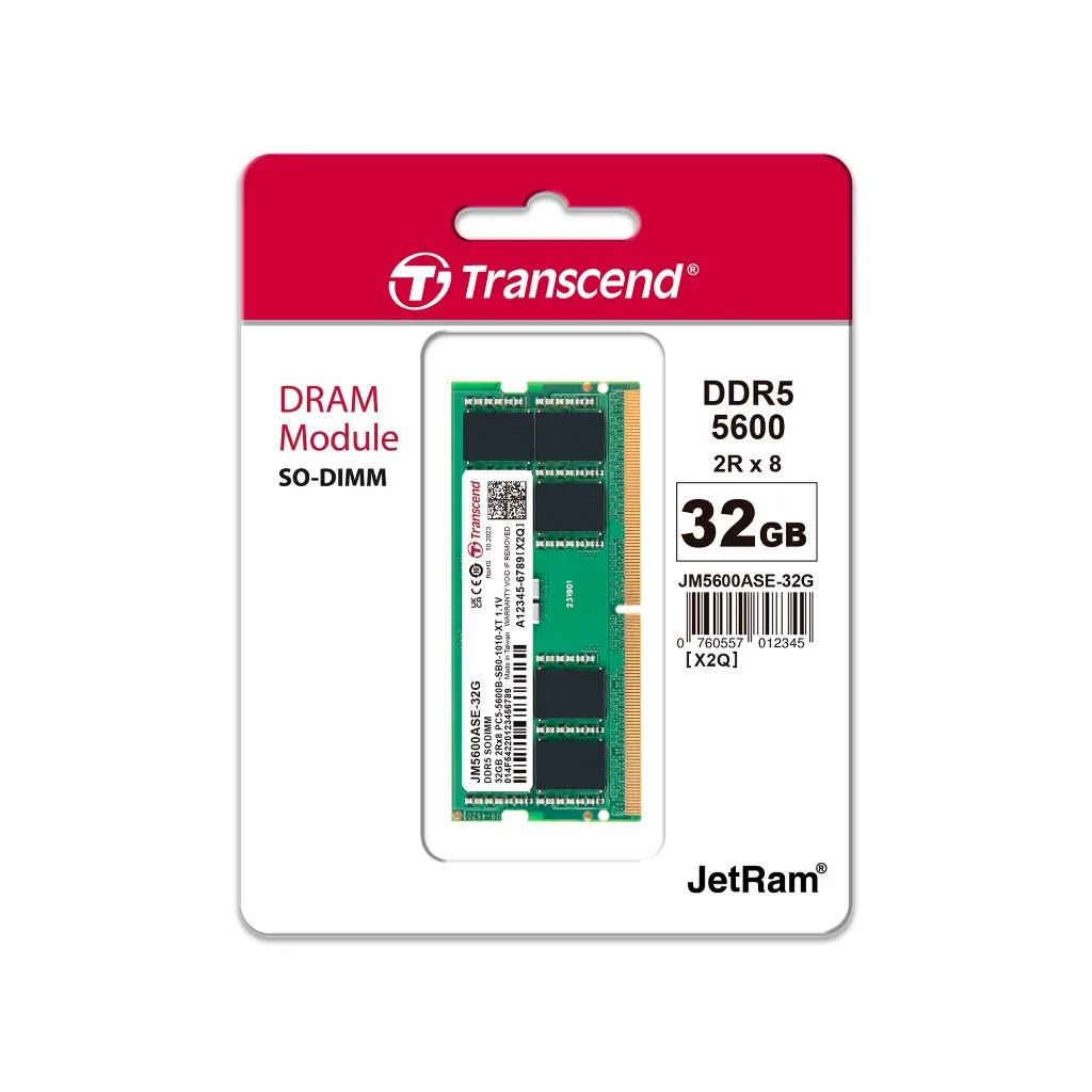 Transcend 32GB DDR5 5600mhz Laptop RAM Unbuffered SO-DIMM Memory Module 2 Transcend 32GB DDR5 5600mhz