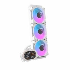 DarkFlash DH360D White RGB Liquid CPU Cooler with Temperature and CPU Usage LED Display - Image 3