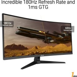 ASUS TUF Gaming VG34VQ3B 34 inch 180Hz WQHD (3440x1440) Curved Gaming Monitor ELMB SYNC, FreeSync Premium, 1ms MPRT, 90% DCI-P3, DisplayWidget Center 8 ASUS TUF Gaming VG34VQ3B 34 inch 180Hz WQHD (3440x1440) Curved Gaming Monitor ELMB SYNC, FreeSync Premium, 1ms MPRT, 90% DCI-P3, DisplayWidget Center - Image 4