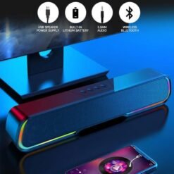 Kisonli LED-913 Bluetooth Wireless Speaker RGB Gaming Sound bar - Image 3