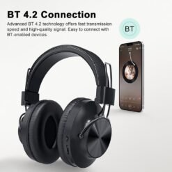 NIA S4000 Wireless BT Over the Ear Hi-Fi Stereo Headphones with Memory Card Player FM Radio Aux In 4 In 1 Headsets 9 NIA S4000