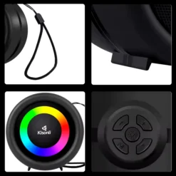 Kisonli S16 TWS Portable Mini Bluetooth Speaker RGB with Handle and Mic FM Radio 5 Kisonli S16