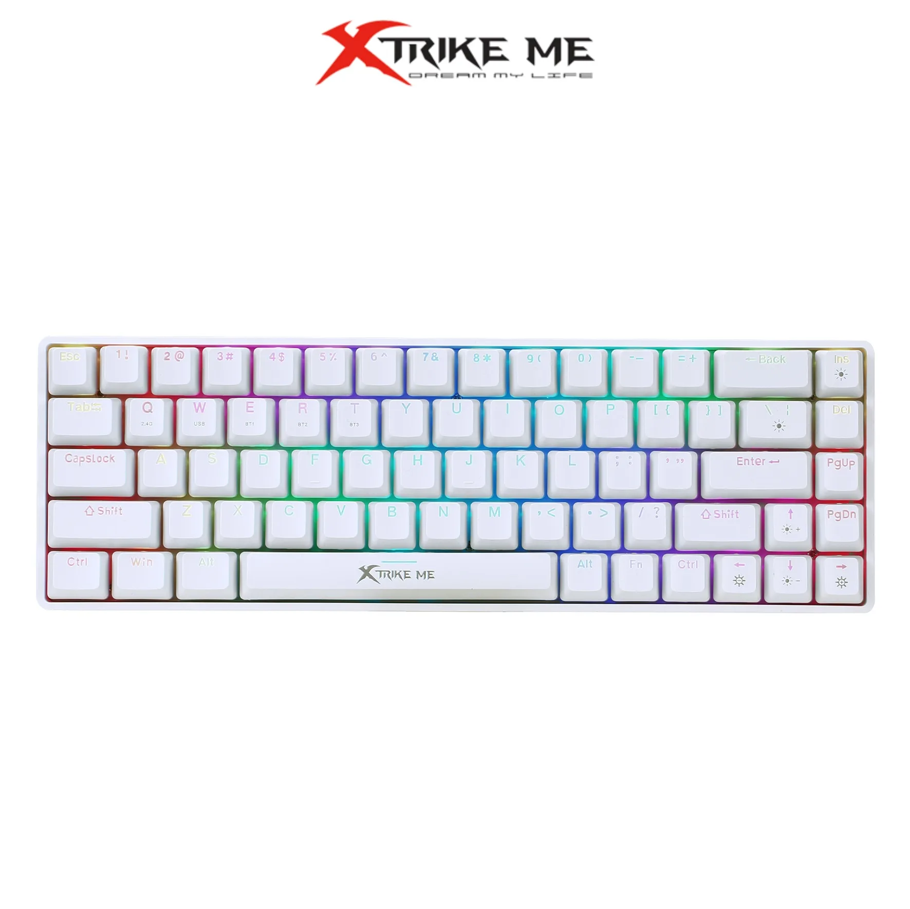 Xtrike Me GK-995W WH Tri-Mode 60% Wireless Mechanical Gaming Keyboard Red Switches 1 Xtrike Me GK-995W WH