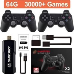 X2 Plus Video Game Stick Retro 3D 4K with 32000 Video Games Output Game Stick With 2 Wireless Controllers 7 X2 Plus Video Game Stick